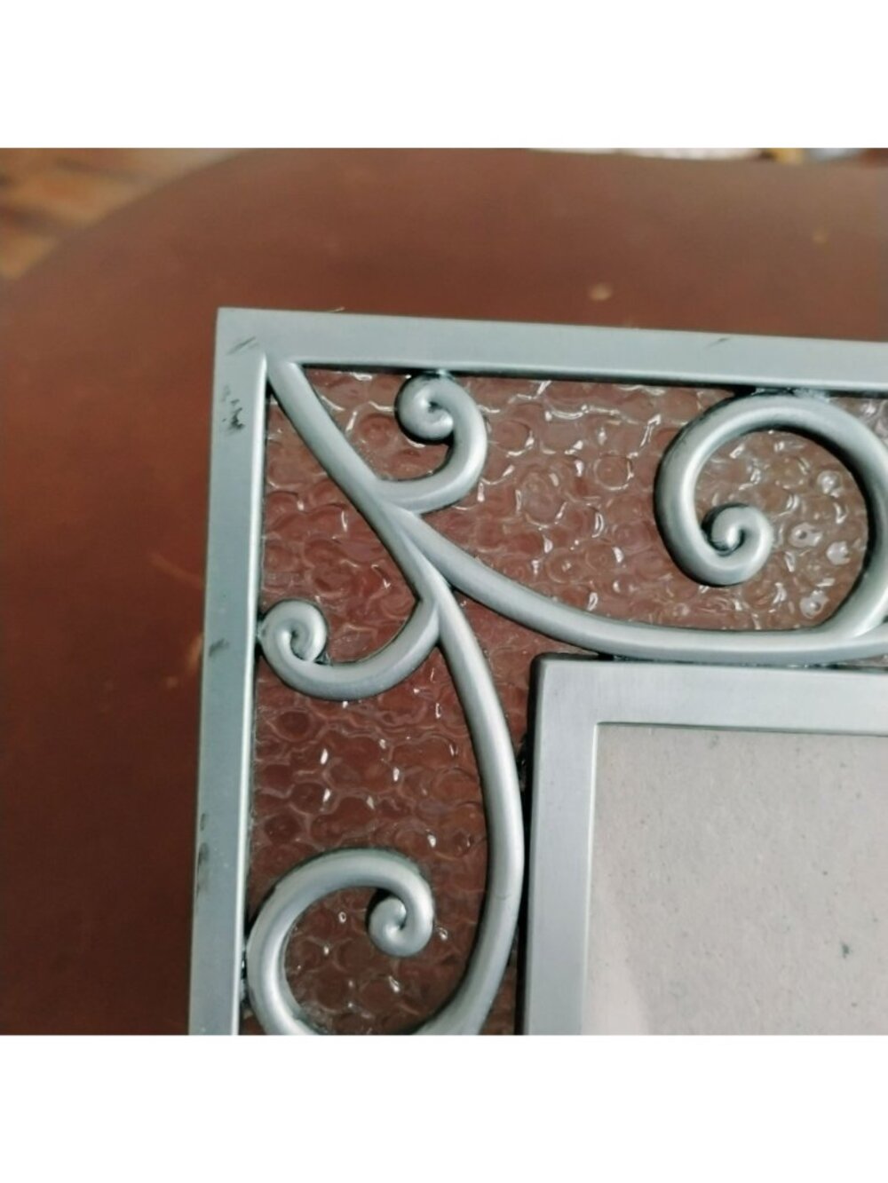Vintage Silver Metal Scroll Picture Frame for 4x6 Photo, Freestanding Or Wall Mo - Picture 6 of 7